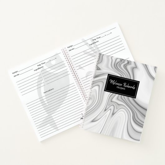 Modern Elegant White Marble Notitieboek (Binnen)