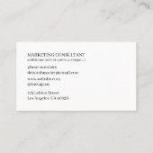 Modern Elegant White Visitekaartje met Logo (Achterkant)