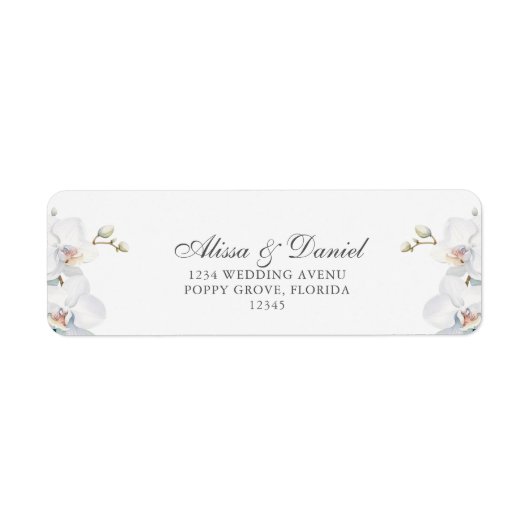 Modern Elegant Wild Orchid bruiloft adres Etiket (Voorkant)