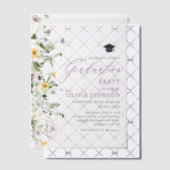 Modern Elegant Wildflower Afstudeerfeest Vellum Uitnodigingen (Offset (Uitnodiging))