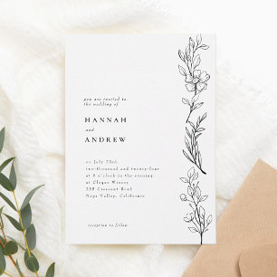 Modern Elegant Wildflower Floral Wedding Kaart