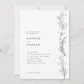 Modern Elegant Wildflower Floral Wedding Kaart (Voorkant)