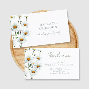 Modern Elegant Wit Daisy Bloemen Trendy Business Visitekaartje