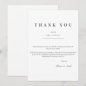 Modern & Elegant Wit Dank u Kaart (Voorkant / Achterkant)