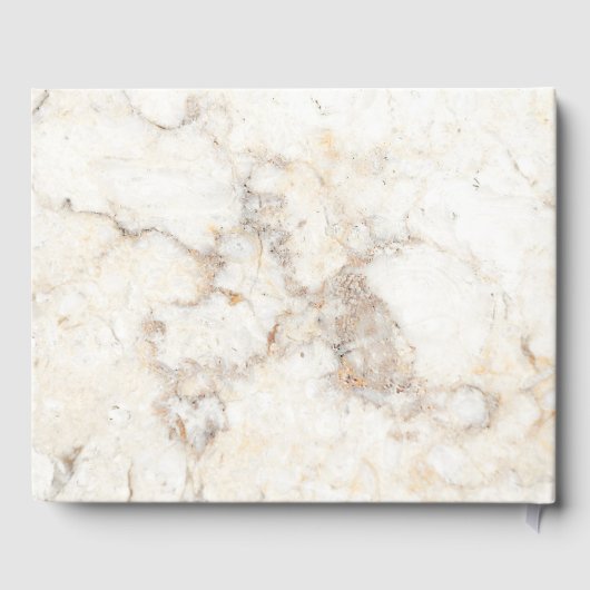 Modern elegant wit en goud marmer bruiloft gastenboek (Achterkant)