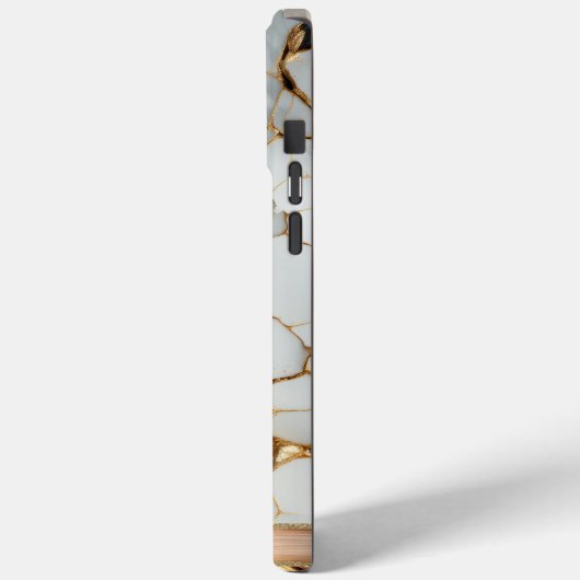 Modern Elegant Wit Goud Marmer Case-Mate iPhone Case (Achterkant / Links)