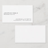 Modern Elegant Wit Professioneel Minimalistisch Visitekaartje (Voorkant / Achterkant)
