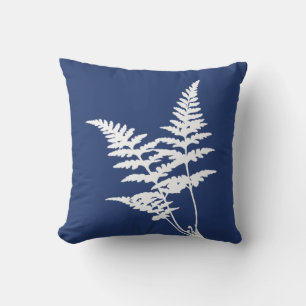 Modern Elegant Wit Varen Marine Blauw Kussen