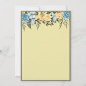 Modern Elegant Yellow Floral Greenery Wedding Kaart (Achterkant)