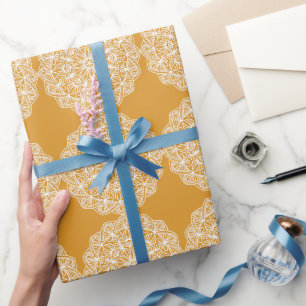 Modern Elegant Yellow White Holiday Party Cadeaupapier