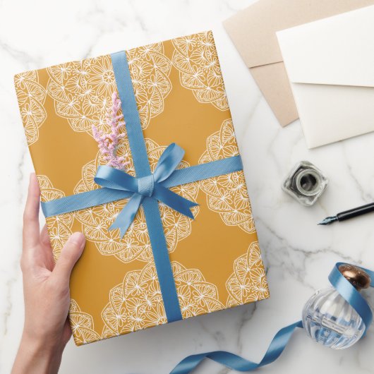 Modern Elegant Yellow White Holiday Party Cadeaupapier (Geschenken)