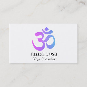*~* Modern Elegant Yoga Instructor Om Aum Symbol Visitekaartje