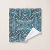 Modern Elegant Zilver Grijs Turquoise Blauw Swirl Bad Handdoek (Wasdoekje)