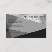 Modern Elegant Zilver Zwart Grijs Geometrisch Visitekaartje (Achterkant)