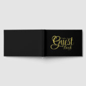 Modern Elegant Zwart en Goud Kalligrafie Script Gastenboek (Volledig)