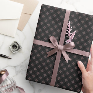 Modern elegant zwart en licht roze patroon cadeaupapier