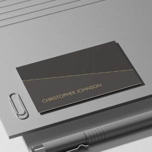 Modern Elegant Zwart Faux Gold Line Advocaat Visitekaartje