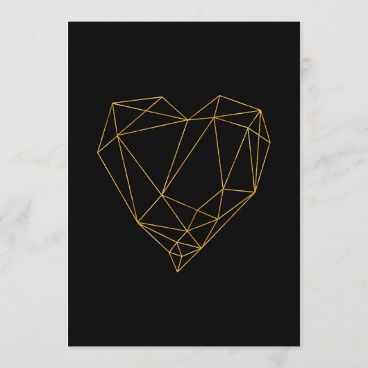 Modern Elegant Zwart & Goud Bruiloft Menu (Achterkant)