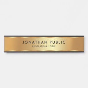Modern Elegant Zwart & Goud Sjabloon Luxe Trendy Deurbordje