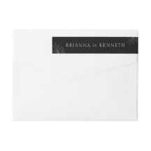 Modern Elegant Zwart met Leaf Wedding