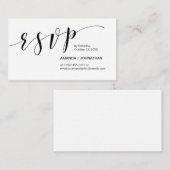 Modern Elegant, Zwart Script, Partij RSVP Informatiekaartje (Voorkant / Achterkant)