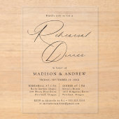 Modern Elegant Zwart Script repetitie diner Acryl Uitnodigingen (Voorkant)