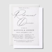 Modern Elegant Zwart Script repetitie diner Vellum Uitnodigingen (Offset)