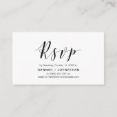 Modern Elegant, Zwart Script, RSVP reageren Informatiekaartje (Voorkant)