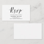 Modern elegant, zwart script, RSVP reageren Informatiekaartje (Voorkant / Achterkant)