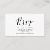 Modern elegant, zwart script, RSVP reageren Informatiekaartje (Voorkant)