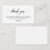 Modern Elegant, Zwart Script, Wedding Dank u Informatiekaartje (Voorkant / Achterkant)