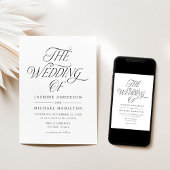 Modern Elegant Zwart Typografie Bruiloft Kaart