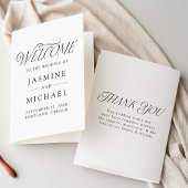 Modern Elegant Zwart Typografie Bruiloft Programma