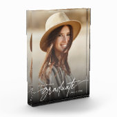 Modern Elegant Zwart-Wit Afstuderen Foto (Links)