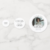 Modern Elegant Zwart Wit Custom Photo Afstuderen Confetti (Voorkanten)