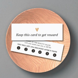 Modern Elegant Zwart Wit Faux Goud Hart Klantenkaartje