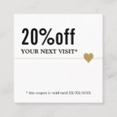 Modern Elegant Zwart Wit Goud Schoonheid Coupon (Voorkant)