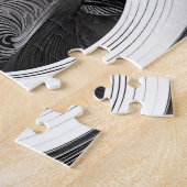 Modern Elegant Zwart & Wit Magic Couple Abstract Legpuzzel (Zijkant)