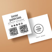 Modern Elegant Zwart Wit QR Code Social Media