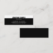 Modern Elegant Zwart Wit Sjabloon Professioneel Mini Visitekaartje (Voorkant / Achterkant)