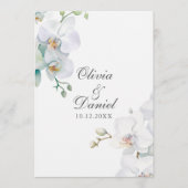 Modern Eleganta White Orchids Trouwprogramma Programma (Voorkant)