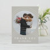 Modern elegante fotobruiloft bedankkaart (Staand voorkant)