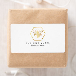 Modern & Elegante Gouden Imker Retour Etiket