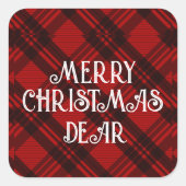  Modern Elegante Plaid  Vierkante Sticker (Voorkant)