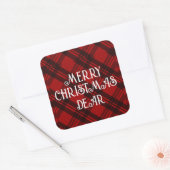  Modern Elegante Plaid  Vierkante Sticker (Envelop)