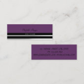 Modern elegante professional, Violet, striped Mini Visitekaartje (Voorkant / Achterkant)