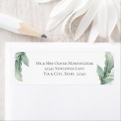 Modern elegante tropische bladeren etiket (Insitu)