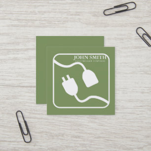 Modern Elektricien Verlengsnoer Logo Zwart Vierkante Visitekaartje