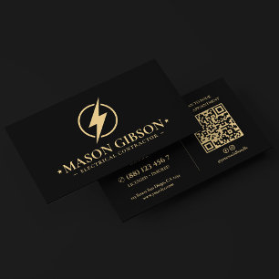 Modern Elektrisch Aannemer Elektricien Logo Zwart Visitekaartje