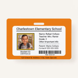 Modern Elementary School Student ID Badge Sinaasap